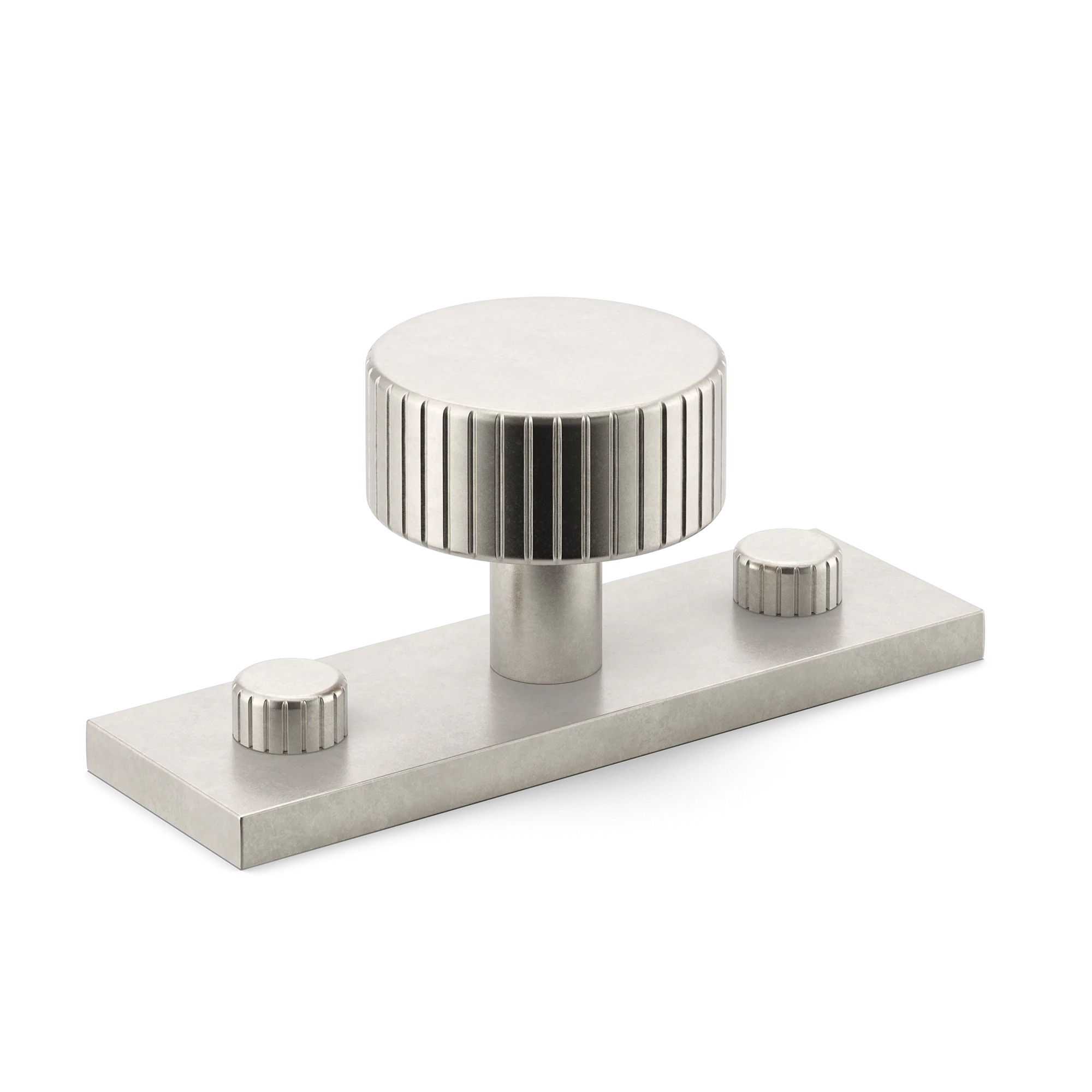 Armac Martin MIX Straight Knurled Cabinet Knob With Backplate