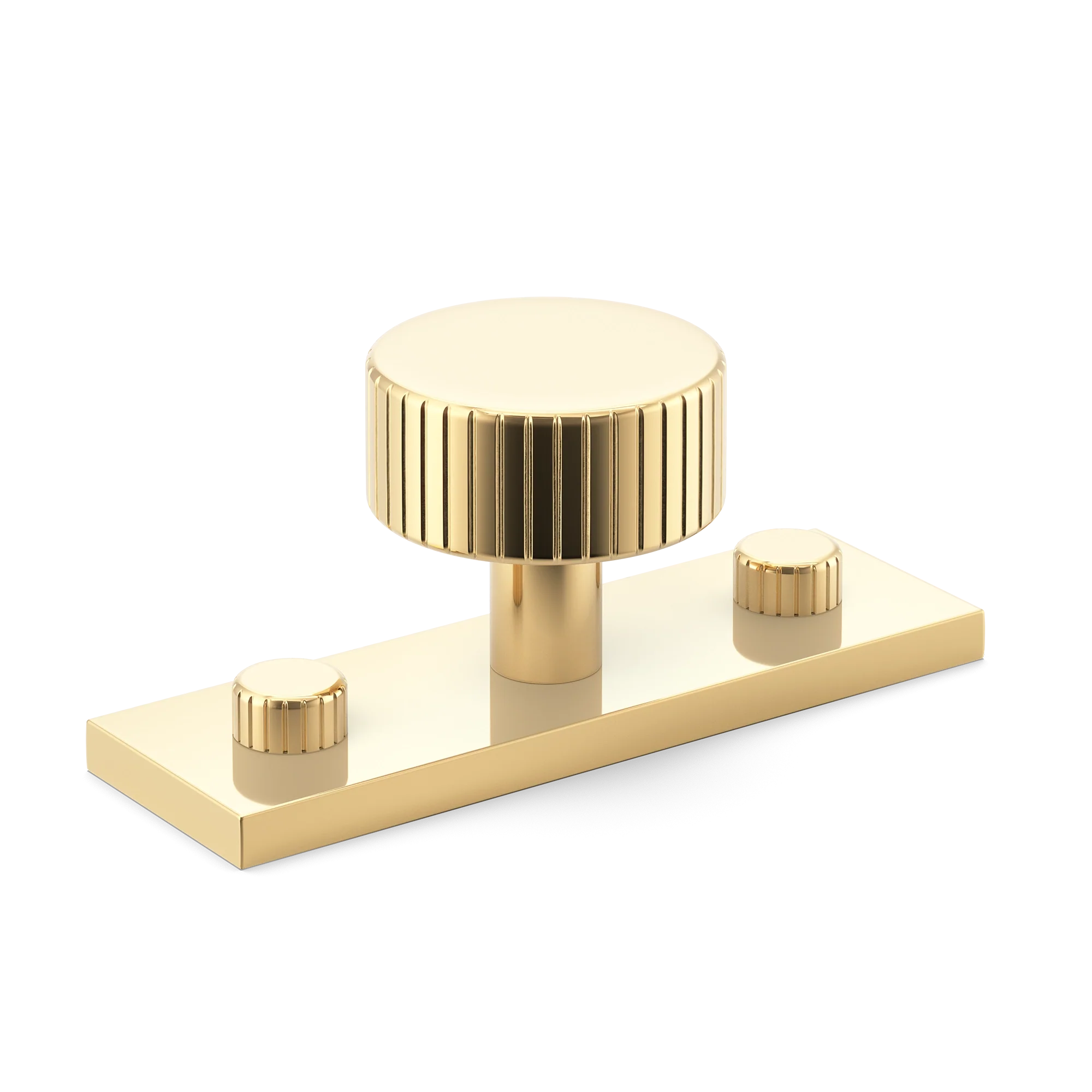 Armac Martin MIX Straight Knurled Cabinet Knob With Backplate