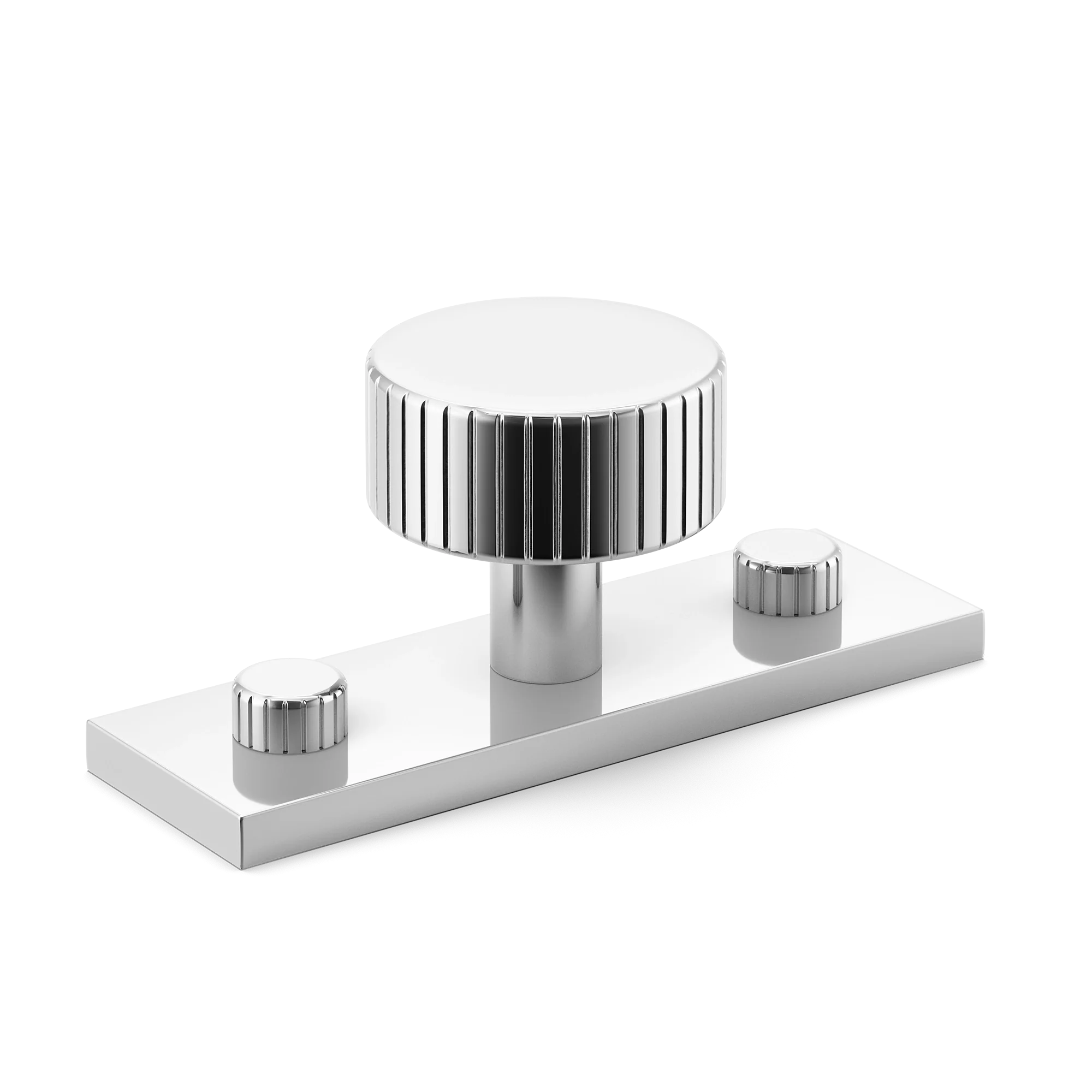 Armac Martin MIX Straight Knurled Cabinet Knob With Backplate