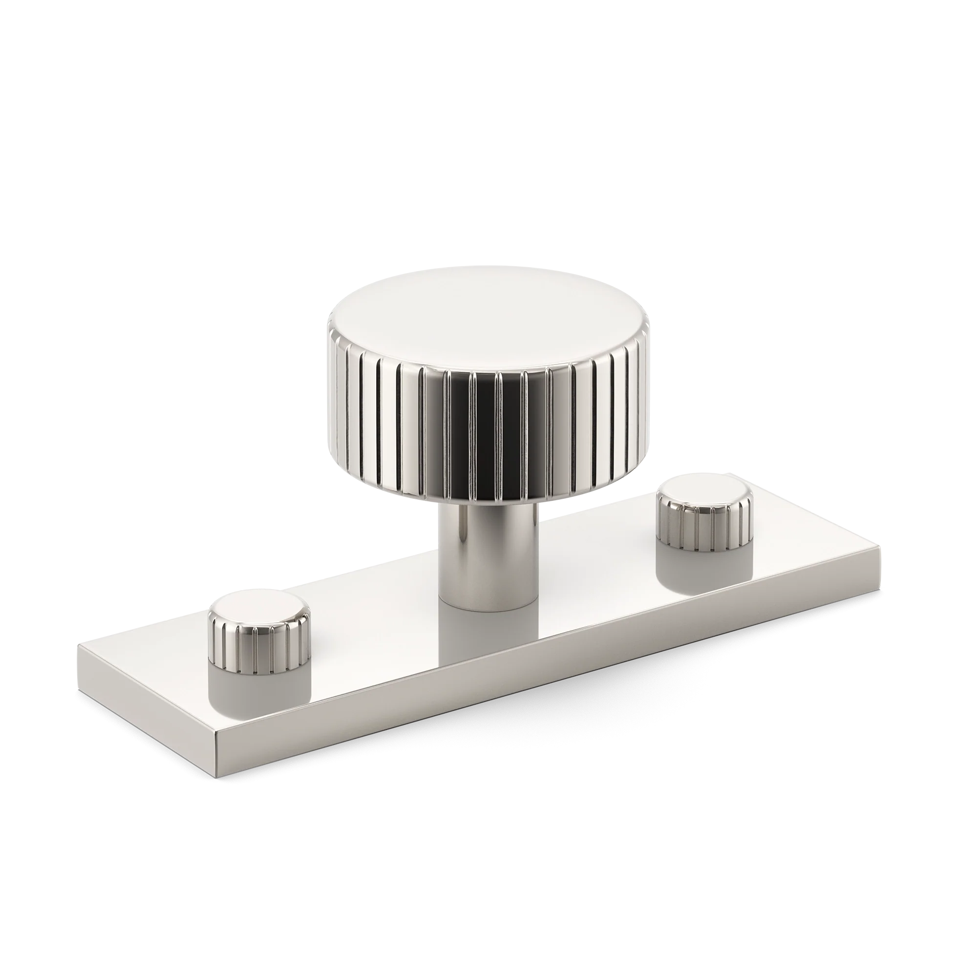 Armac Martin MIX Straight Knurled Cabinet Knob With Backplate