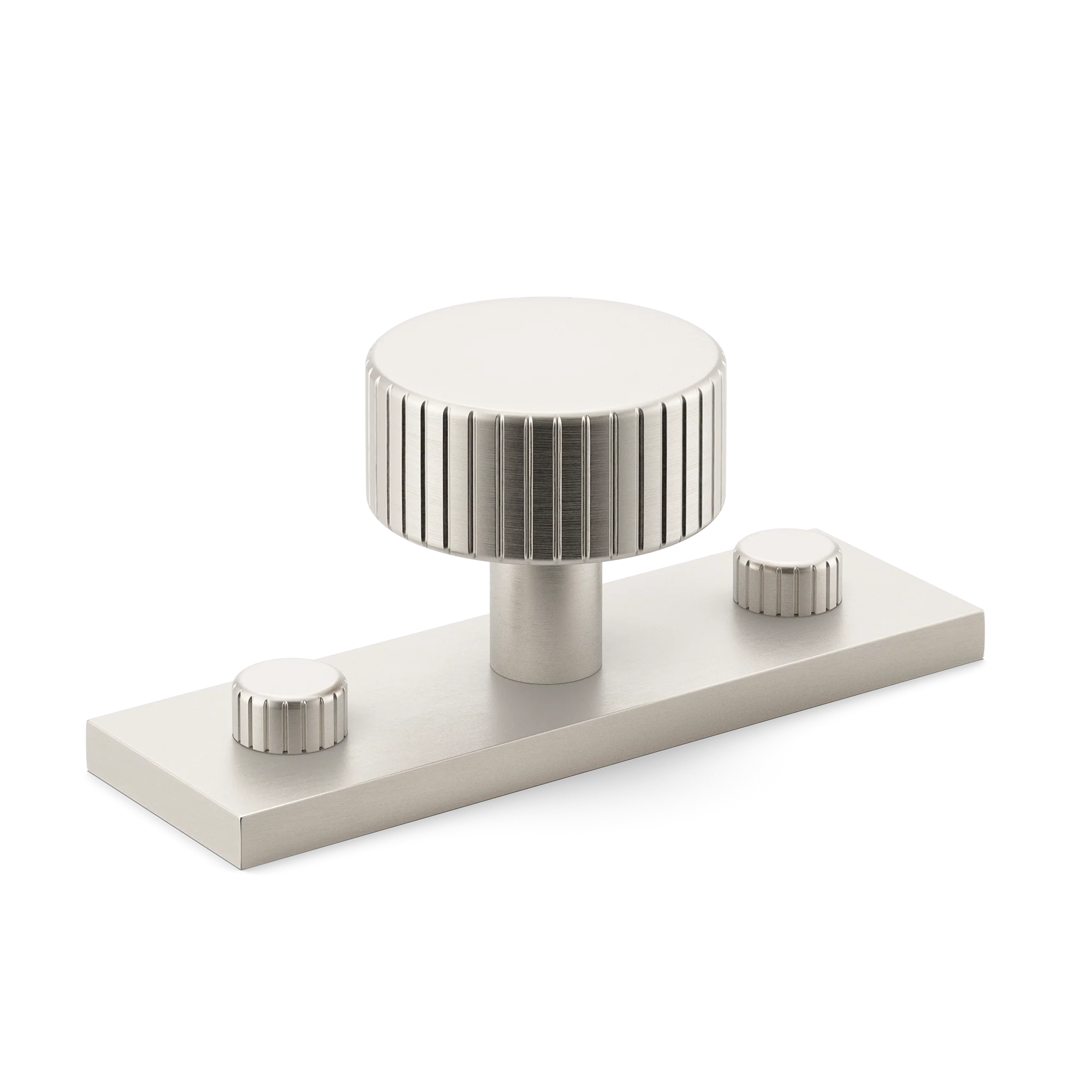 Armac Martin MIX Straight Knurled Cabinet Knob With Backplate