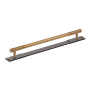Armac Martin MIX Straight Knurled Appliance Pull Handle With Backplate - Mixed Finish
