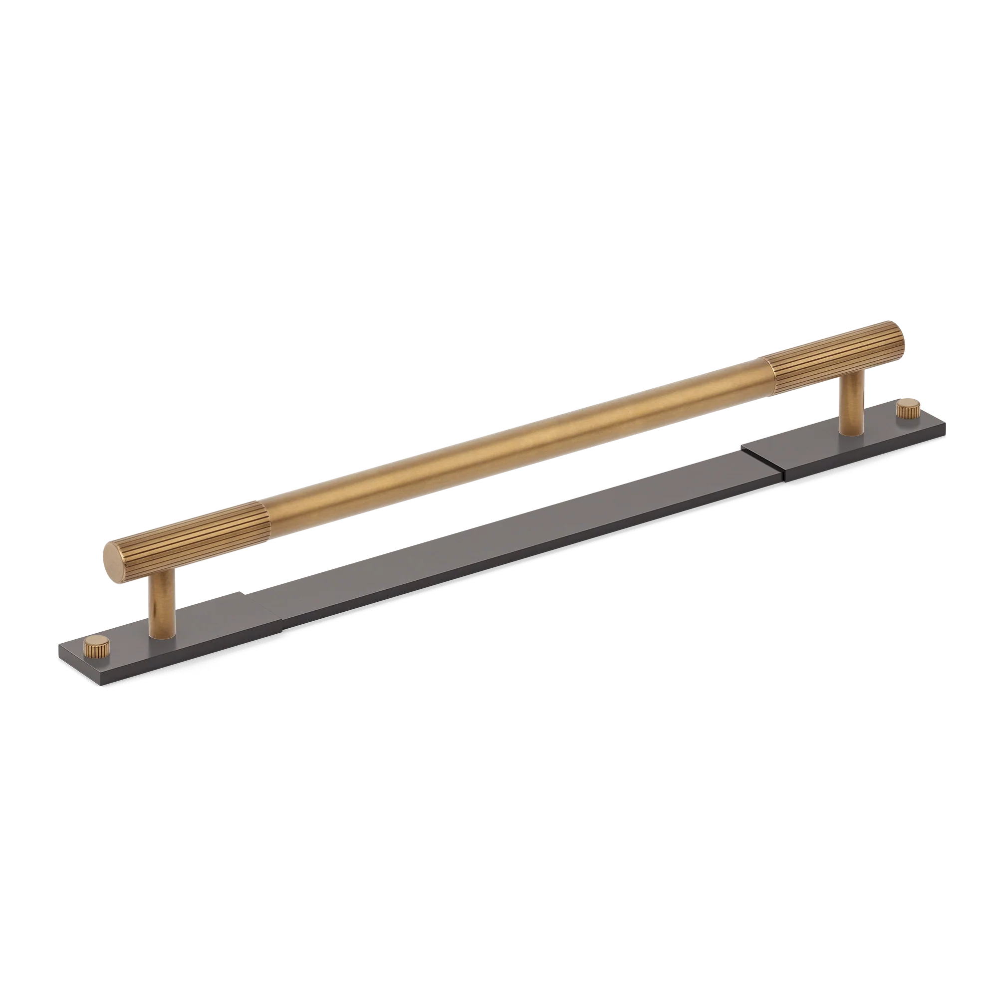 Armac Martin MIX Straight Knurled Appliance Pull Handle With Backplate - Mixed Finish