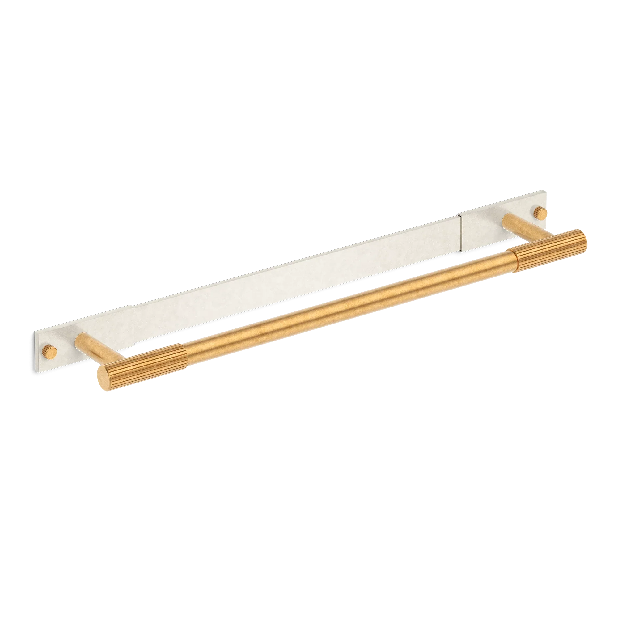 Armac Martin MIX Straight Knurled Bath Towel Rail With Backplate - Mixed Finish