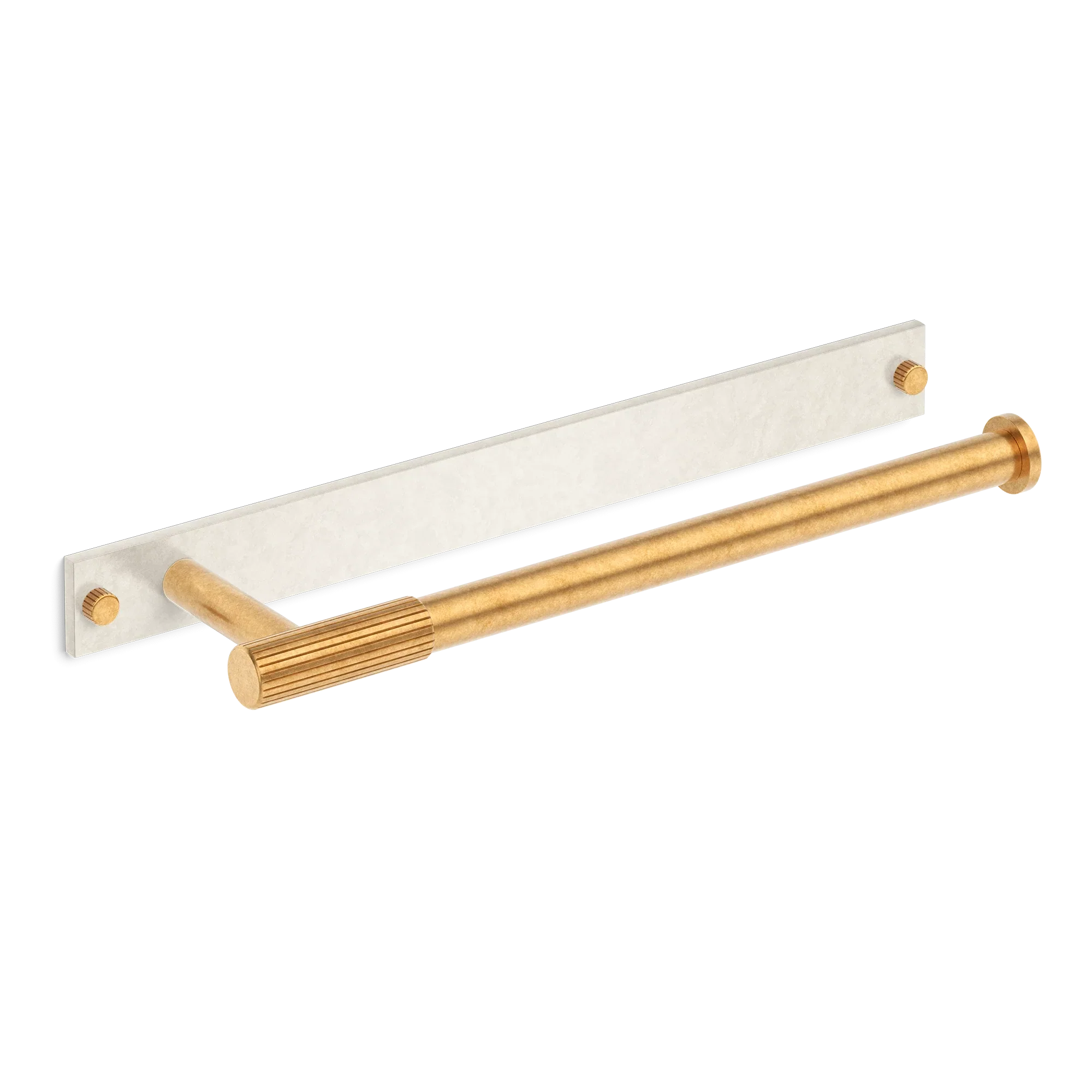 Armac Martin MIX Straight Knurled Hand Towel Rail With Backplate - Mixed Finish