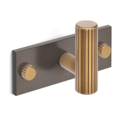 Armac Martin MIX Straight Knurled Single Horizontal Wall Hook - Mixed Finish