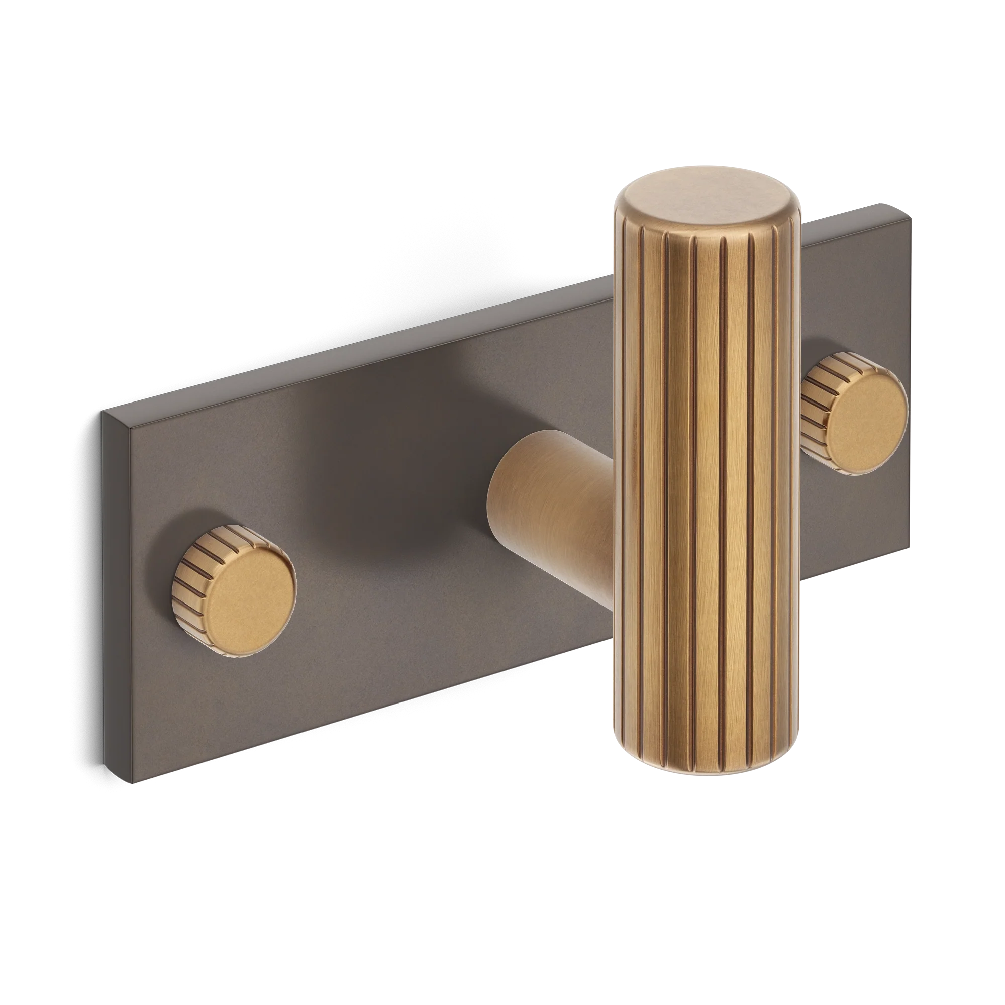 Armac Martin MIX Straight Knurled Single Horizontal Wall Hook - Mixed Finish