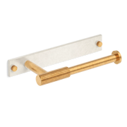 Armac Martin MIX Straight Knurled Toilet Roll Holder With Backplate - Mixed Finish