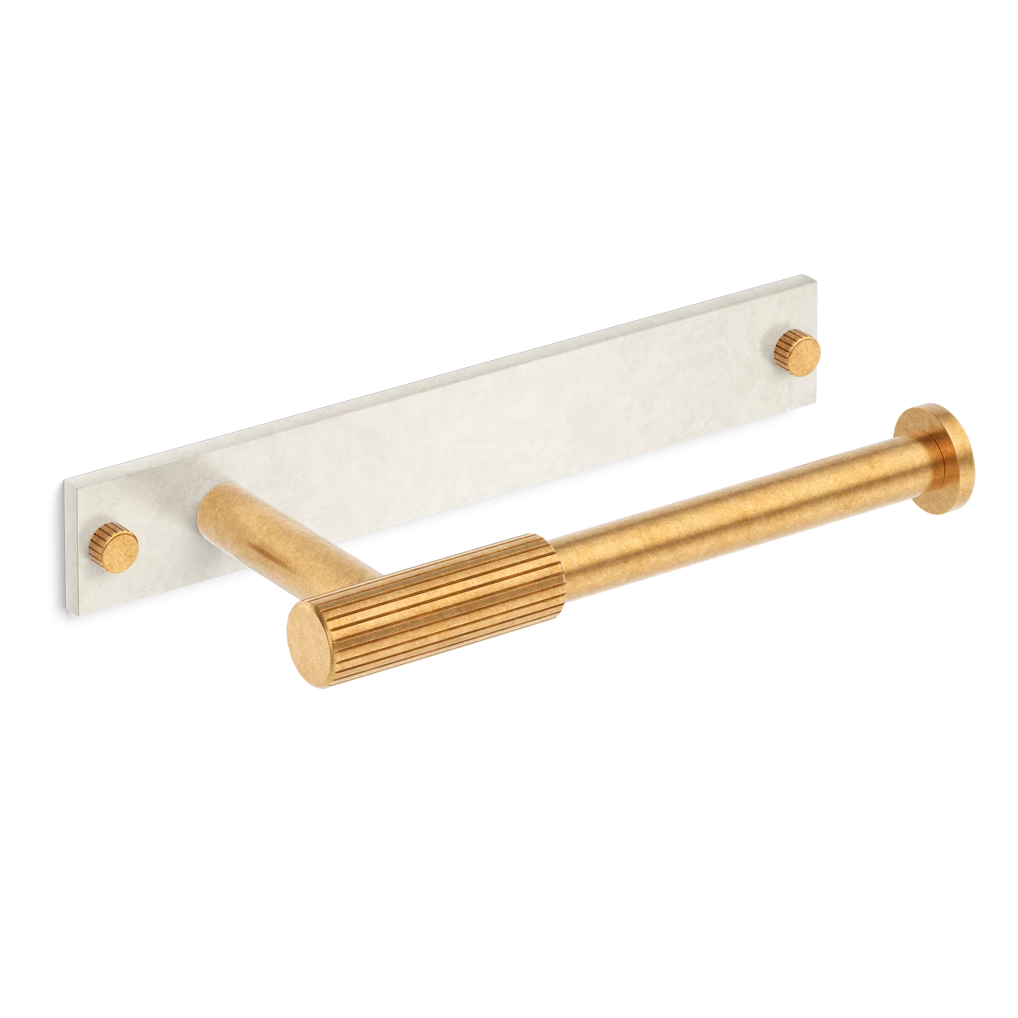 Armac Martin MIX Straight Knurled Toilet Roll Holder With Backplate - Mixed Finish