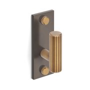 Armac Martin MIX Straight Knurled Single Vertical Wall Hook - Mixed Finish