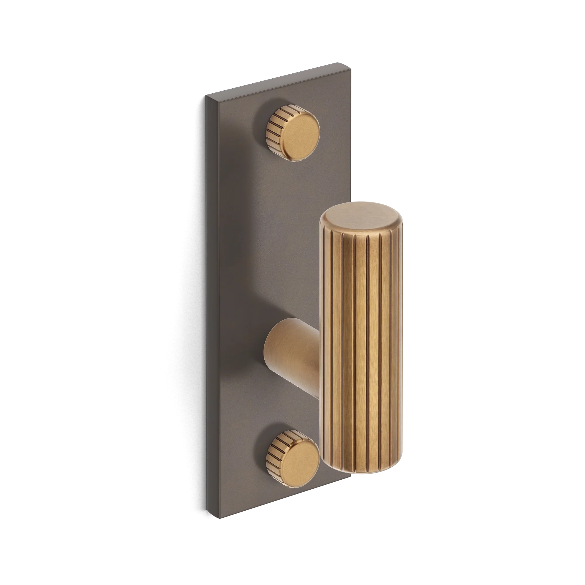 Armac Martin MIX Straight Knurled Single Vertical Wall Hook - Mixed Finish