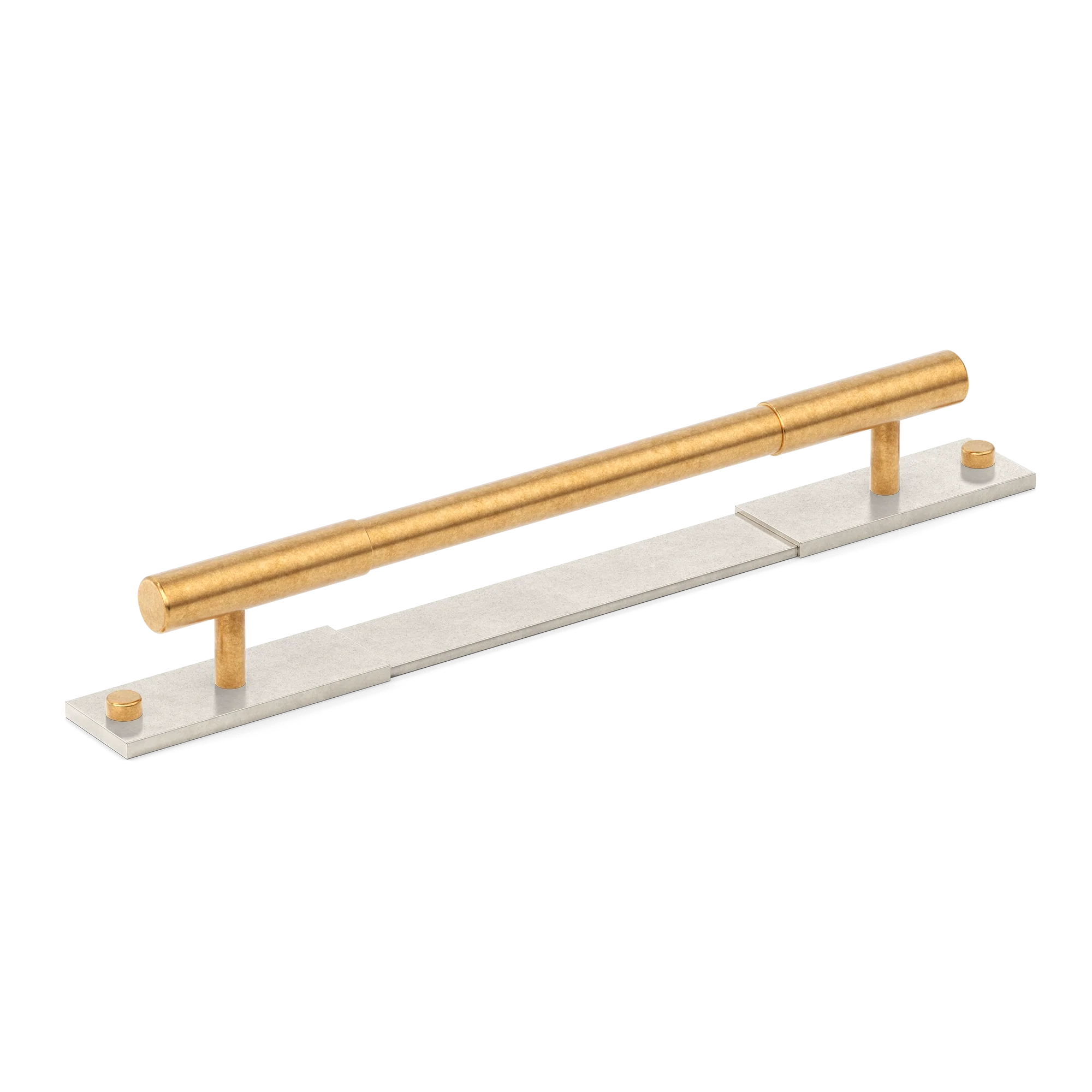 Armac Martin MIX Plain Cabinet Handle With Backplate - Mixed Finish