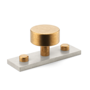 Armac Martin MIX Plain Cabinet Knob With Backplate - Mixed Finish
