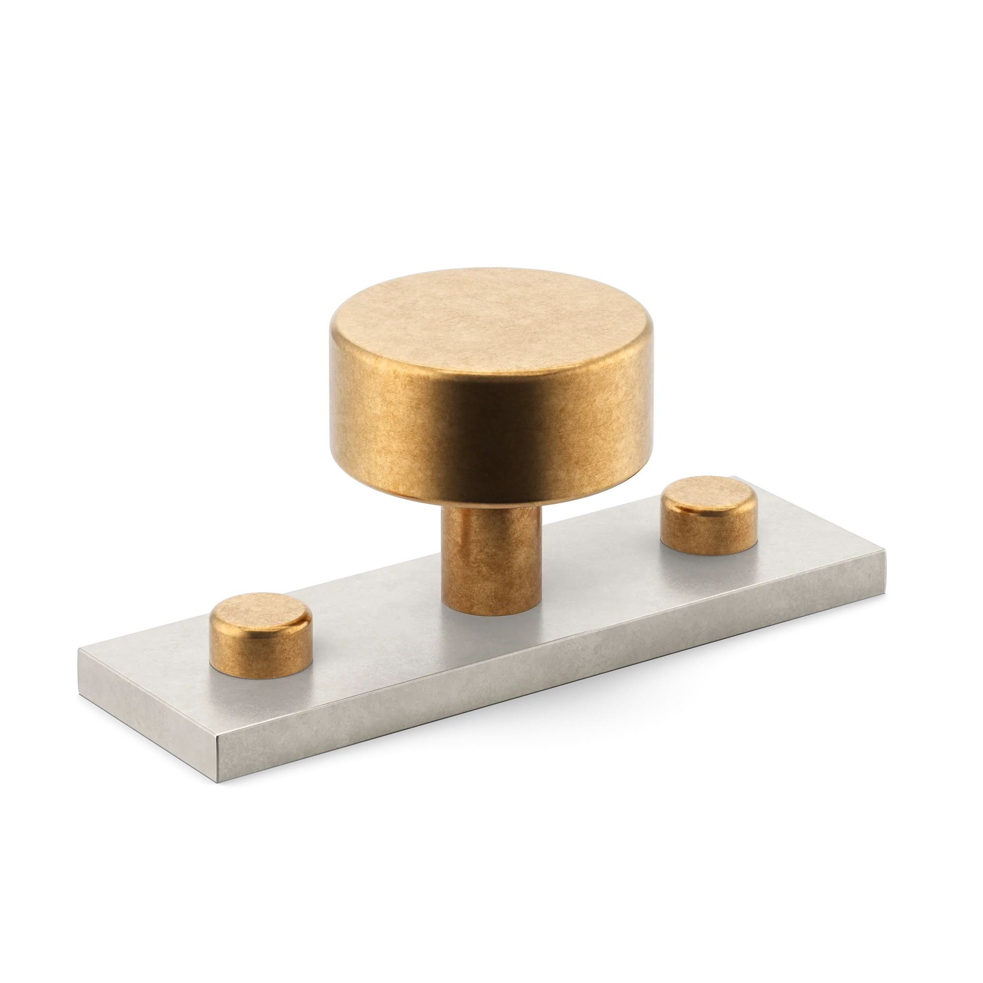 Armac Martin MIX Plain Cabinet Knob With Backplate - Mixed Finish