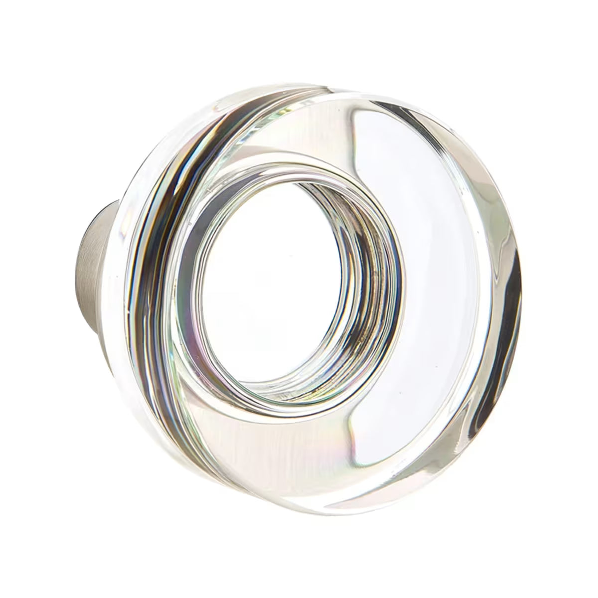 Emtek Single Cylinder Manning Sectional Tubular Entry Set With Modern Disc Glass Knob