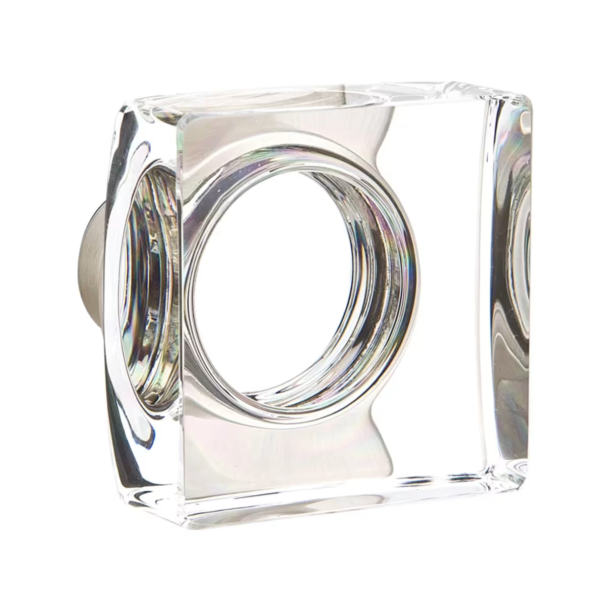Emtek Single Cylinder Manning Monolithic Tubular Entry Set With Modern Square Glass Knob