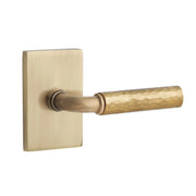 Emtek Select R-Bar Hammered Lever Set with Modern Rectangular Rosette