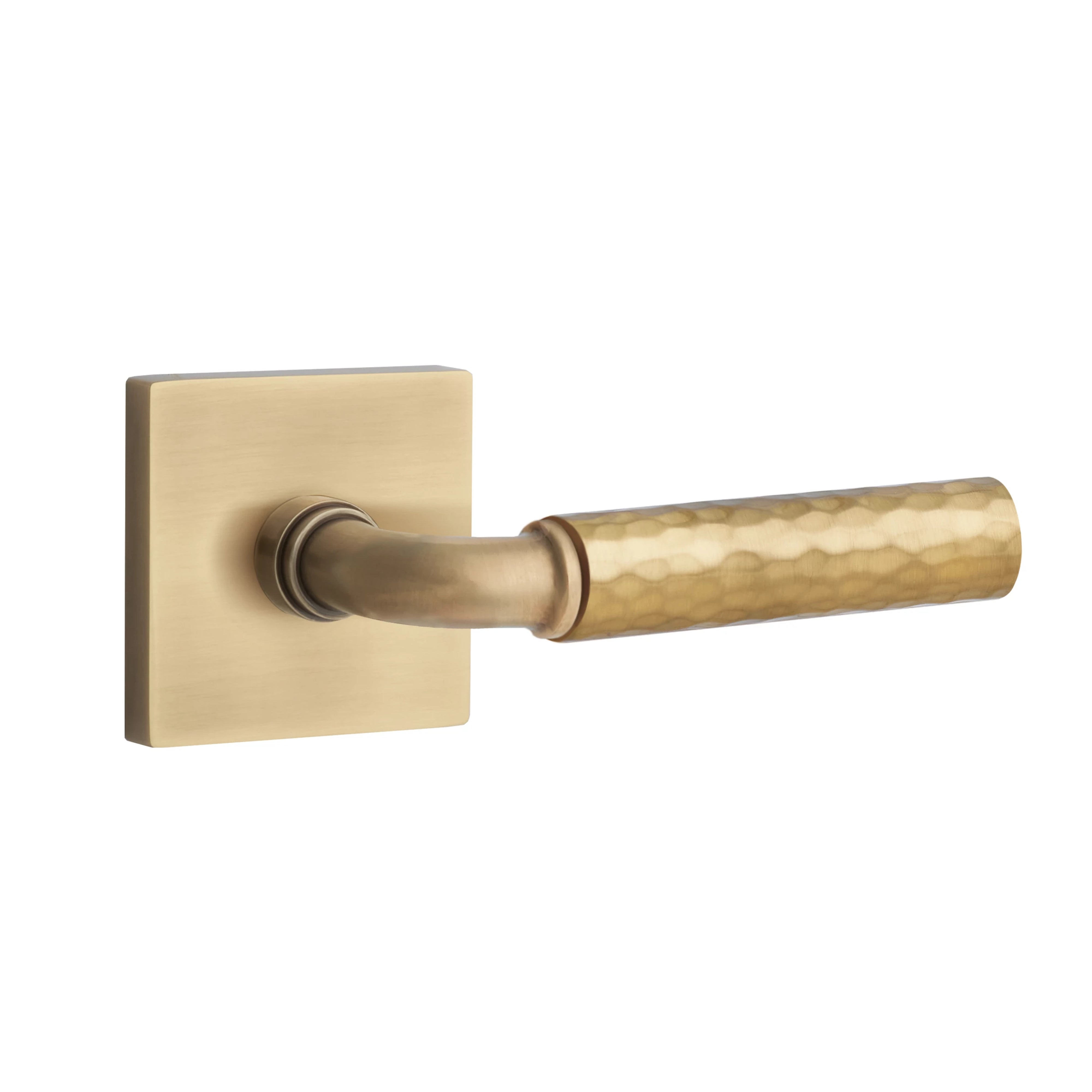 Emtek Select R-Bar Hammered Lever Set with Square Rosette