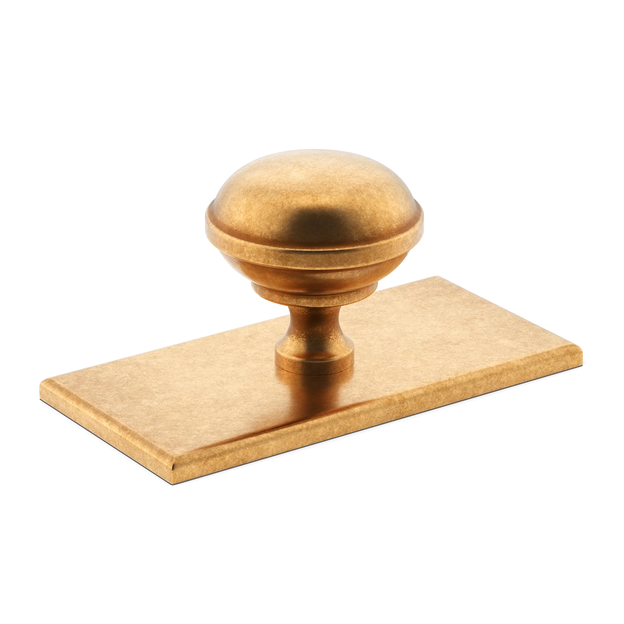 Armac Martin Queslett Cabinet Knob With Rectangular Backplate