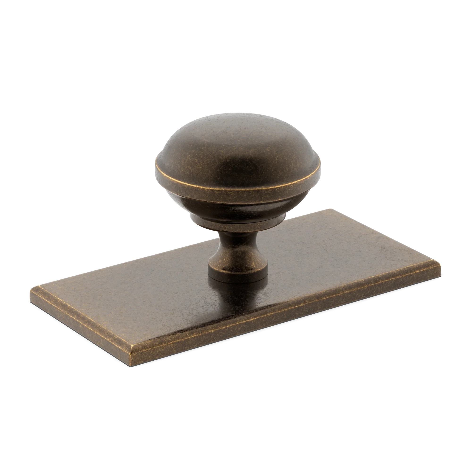 Armac Martin Queslett Cabinet Knob With Rectangular Backplate