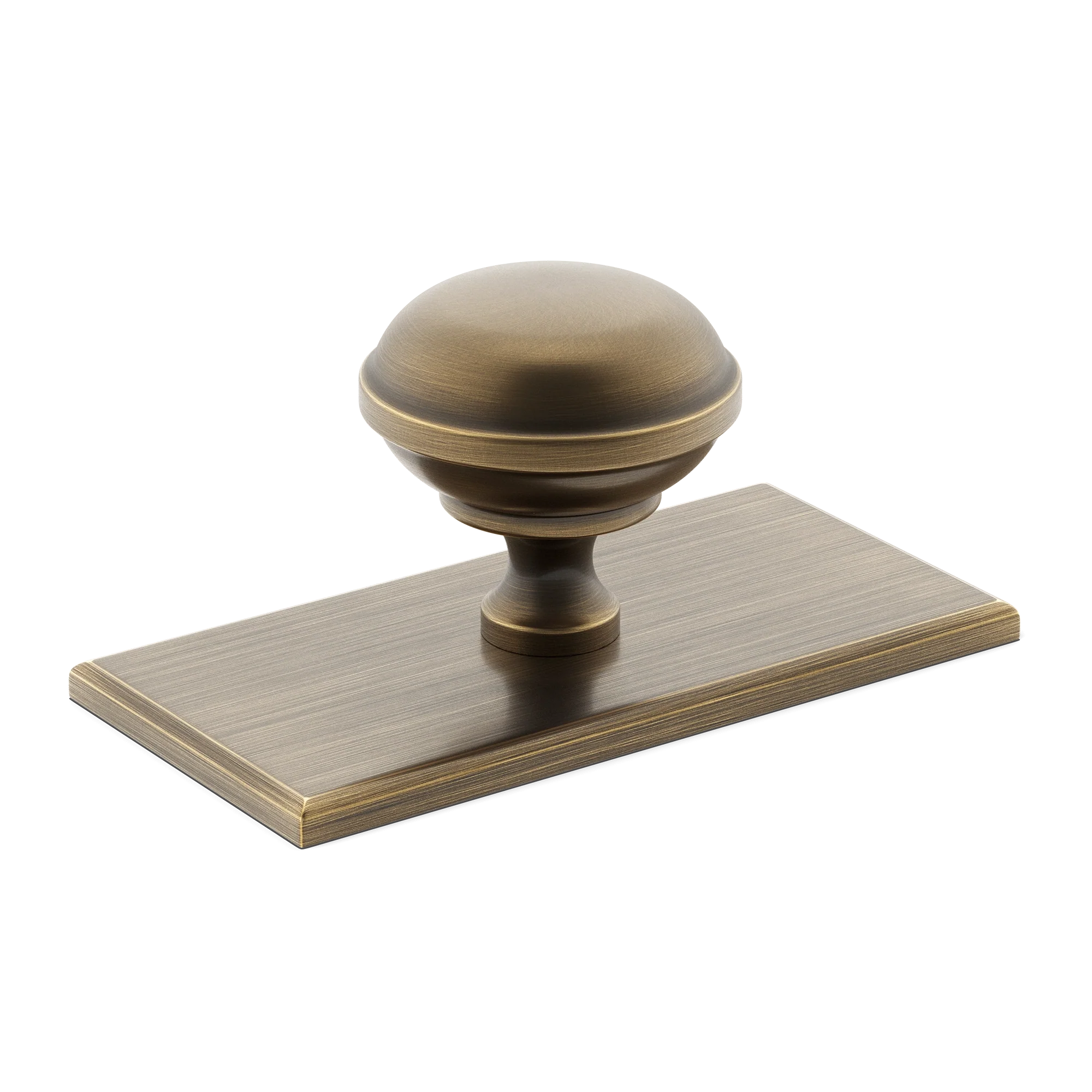 Armac Martin Queslett Cabinet Knob With Rectangular Backplate