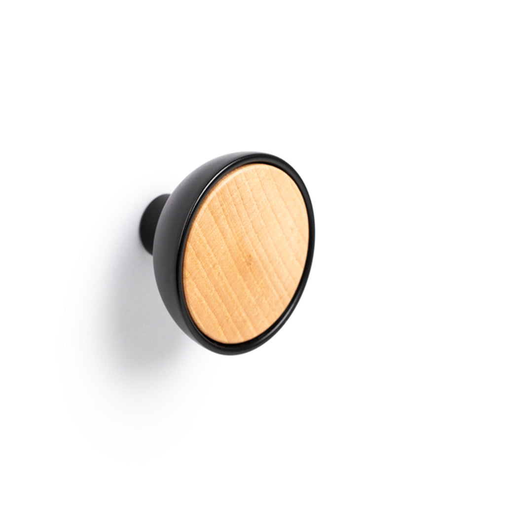 BOL - D45mm Knob Matt black + walnut