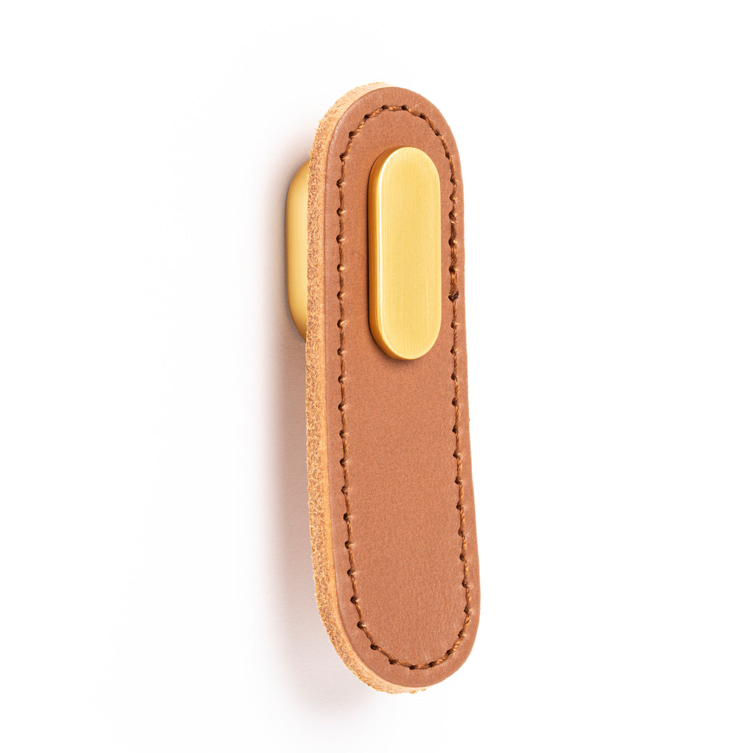 OBLONG - 22x70mm Handle Beige + brushed gold