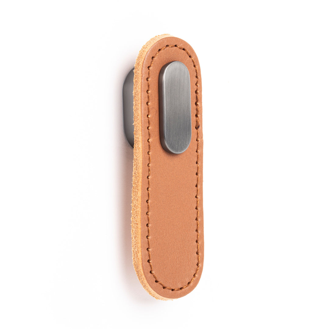 OBLONG - 22x70mm Handle Beige + brushed grey