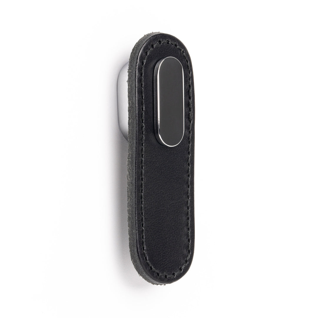 OBLONG - 22x70mm Handle Black + polished chrome