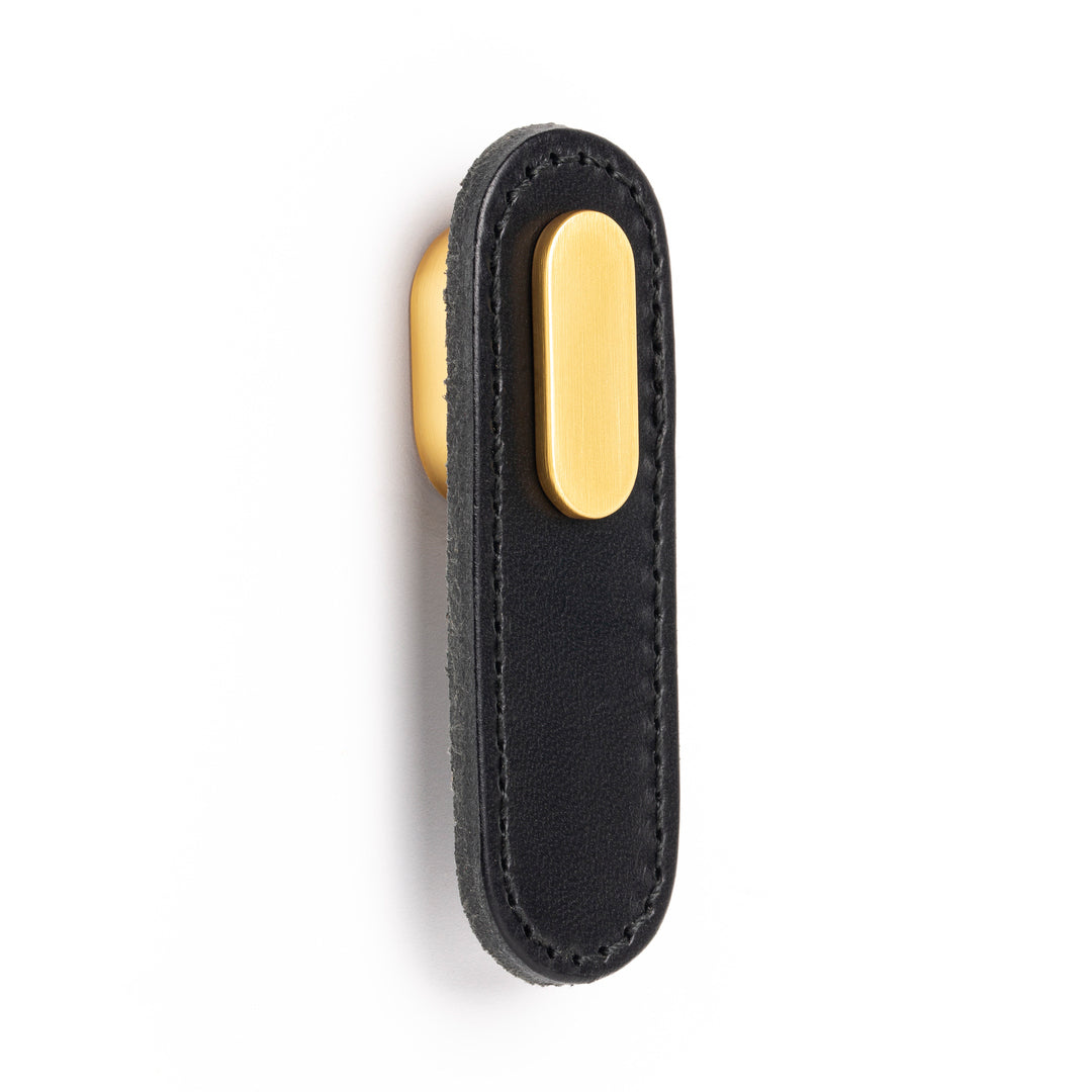 OBLONG - 22x70mm Handle Black + brushed gold