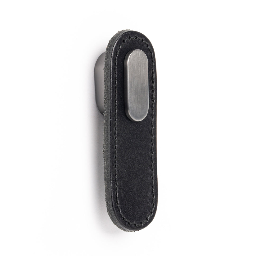 OBLONG - 22x70mm Handle Black + brushed grey