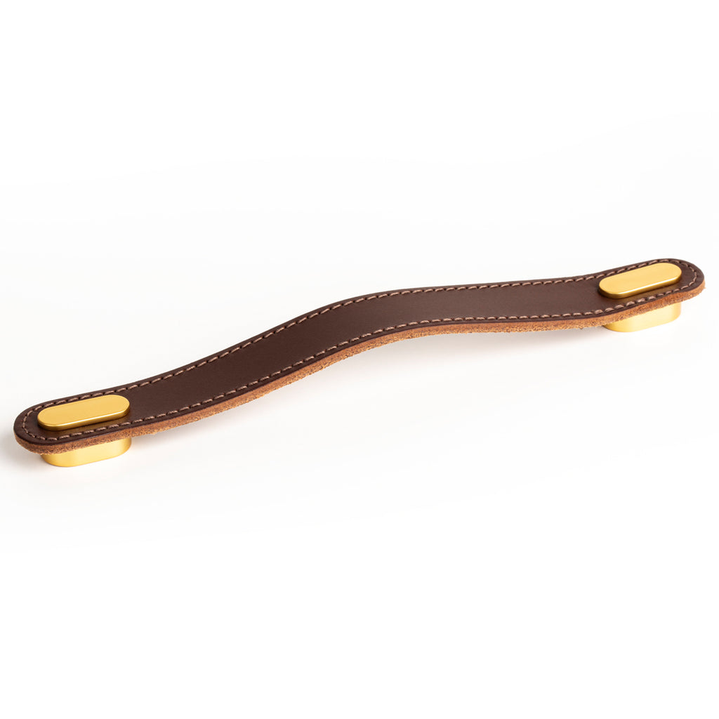 OBLONG - 22x197mm Handle Brown + brushed gold