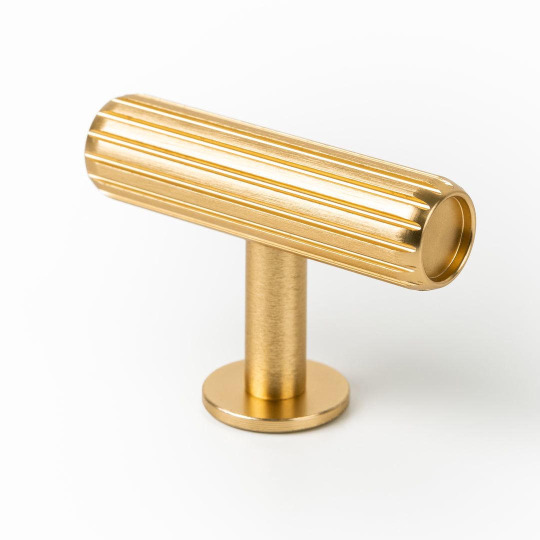 RILLE - 55x38mm T Knob Brushed dark brass