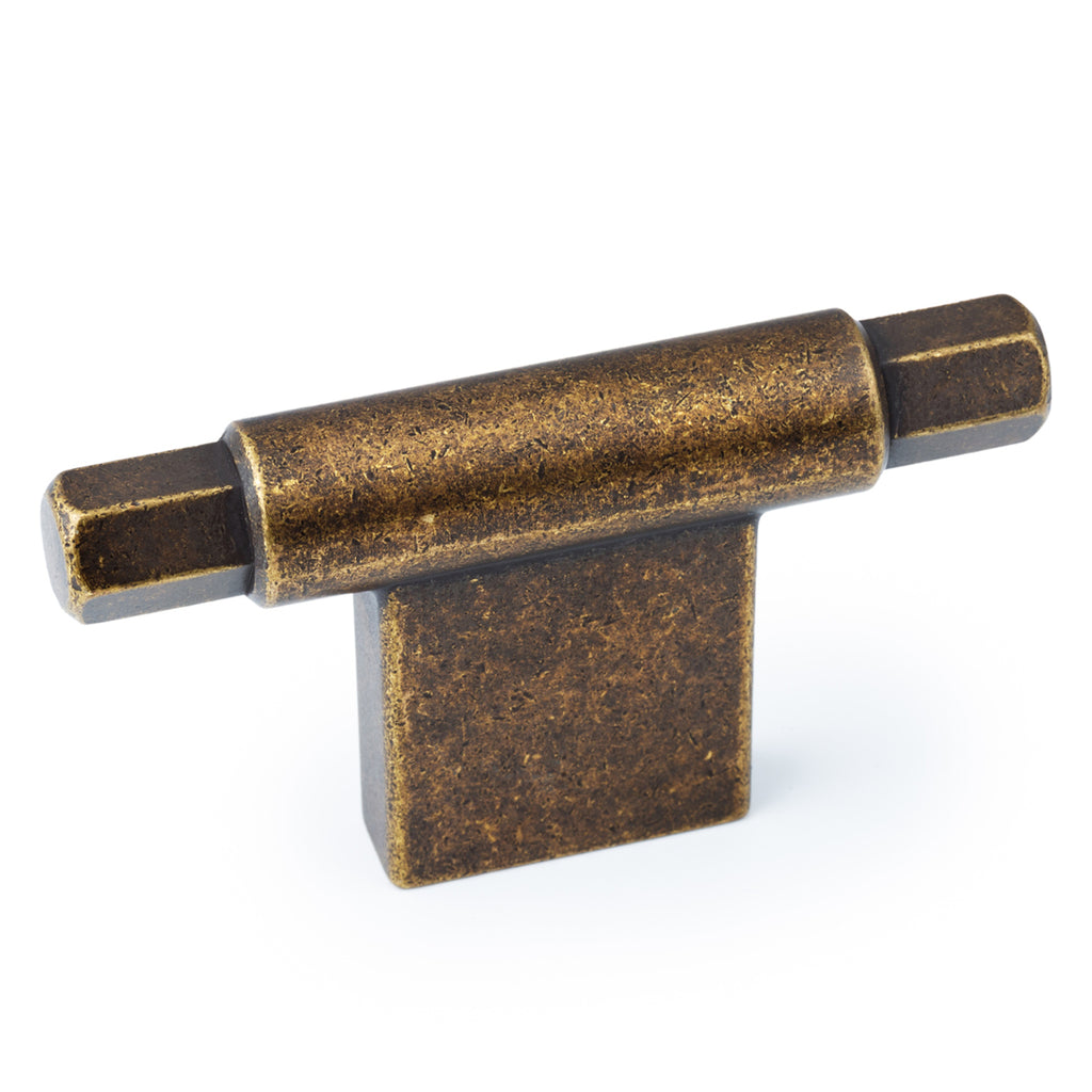 PRISMA - 78x41mm T Knob Rustic brass