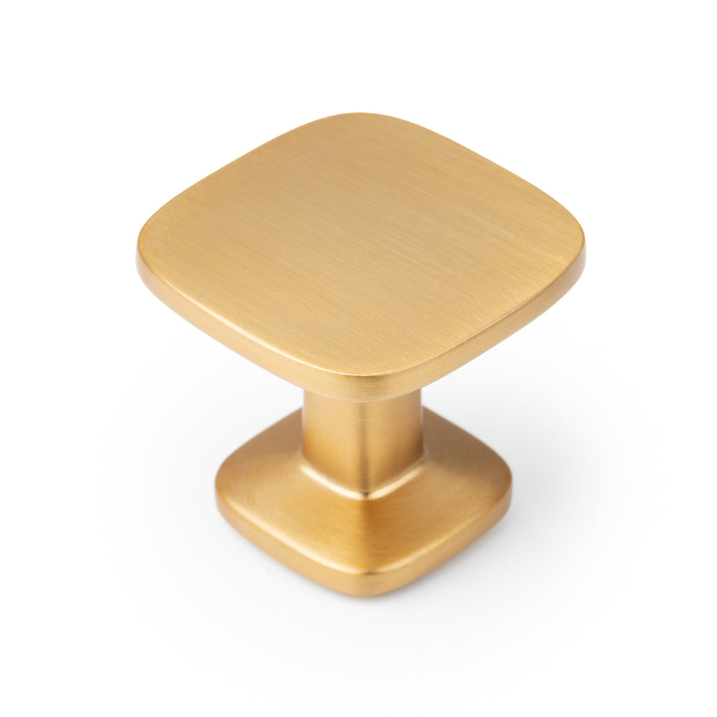 QUART BIG - 34x34mm Knob Brushed brass cava