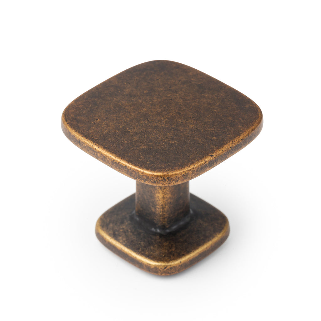 QUART BIG - 34x34mm Knob Rustic brass