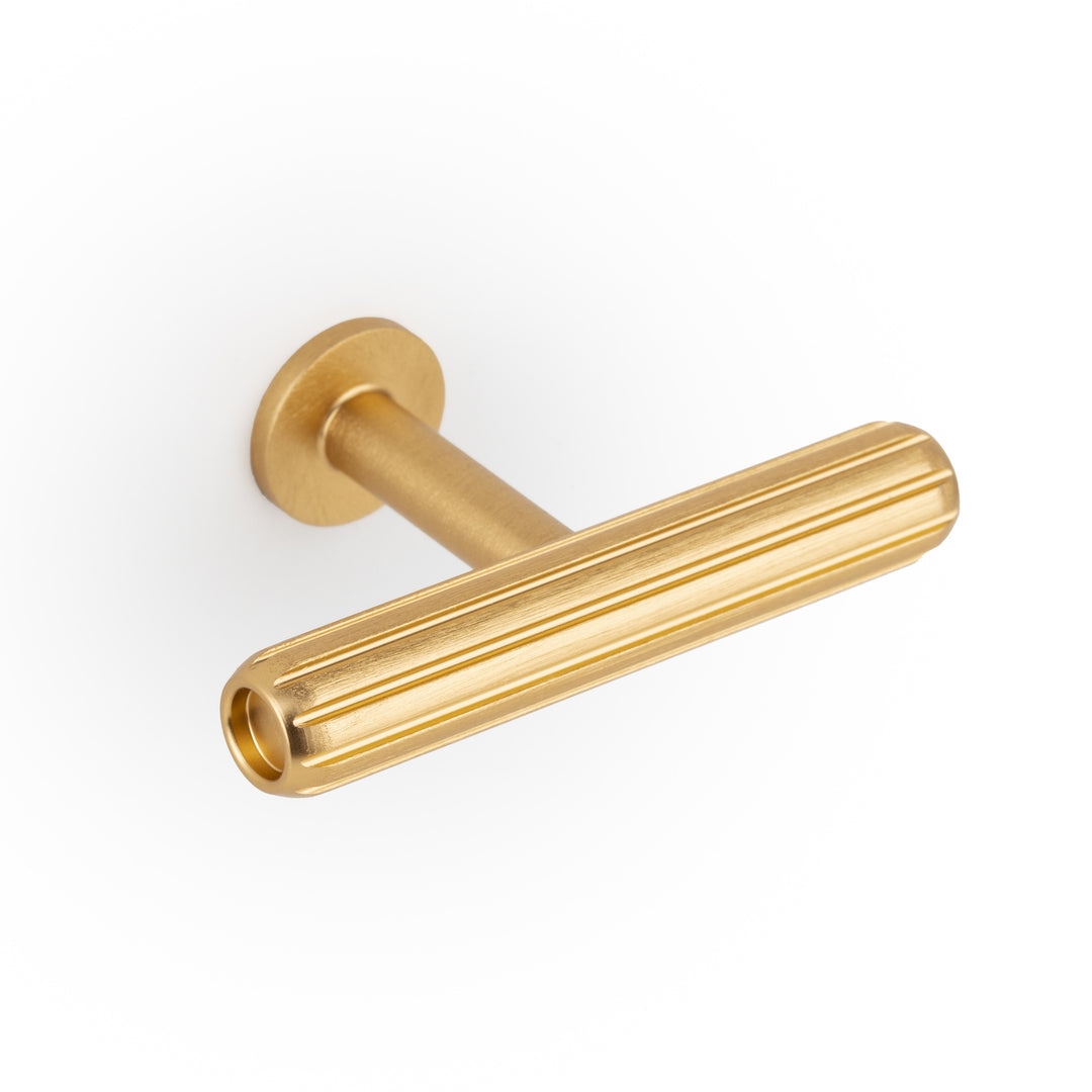RILLE MINI - 55x34mm T Knob Brushed brass
