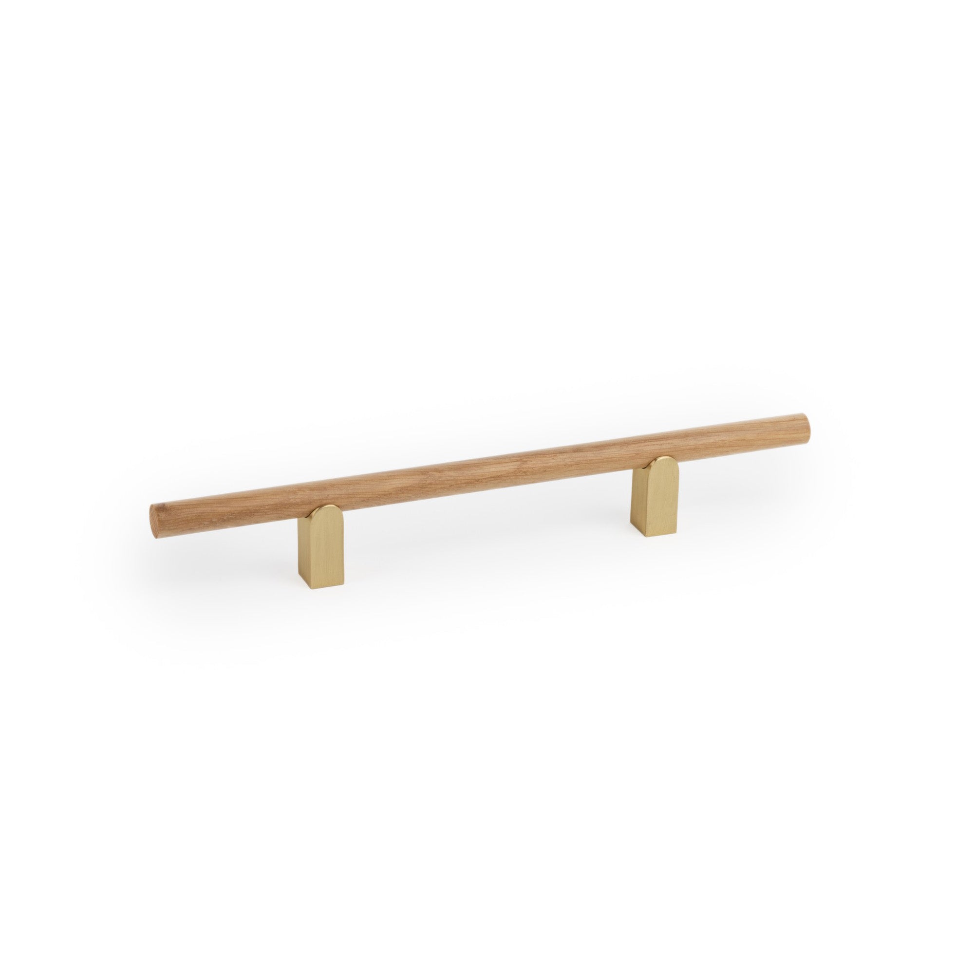 Viefe KUMO WOOD Handle Lacquered brushed brass + oak / 128mm