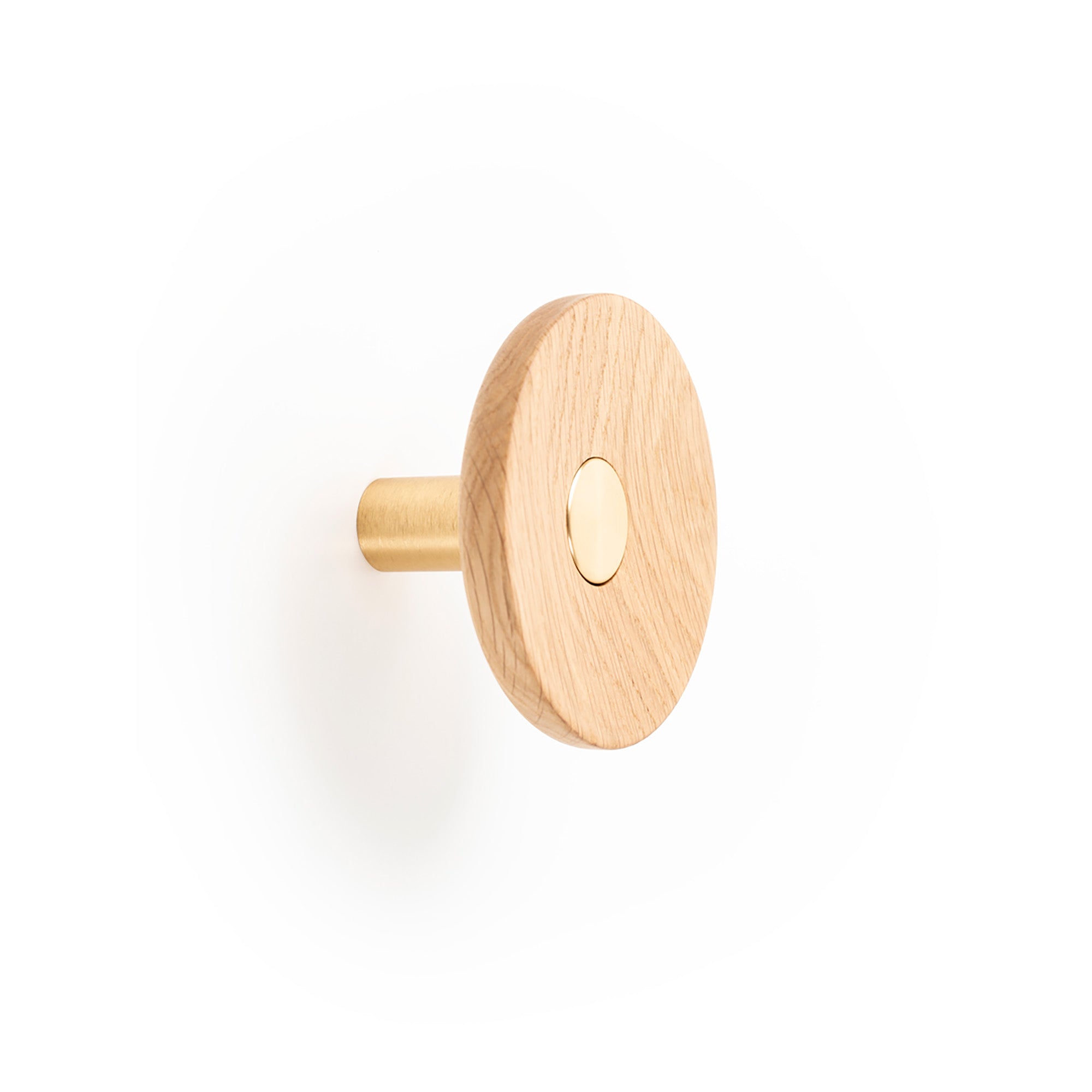 Viefe ZOOT - D90mm Wall Hook Brushed dark brass + oak