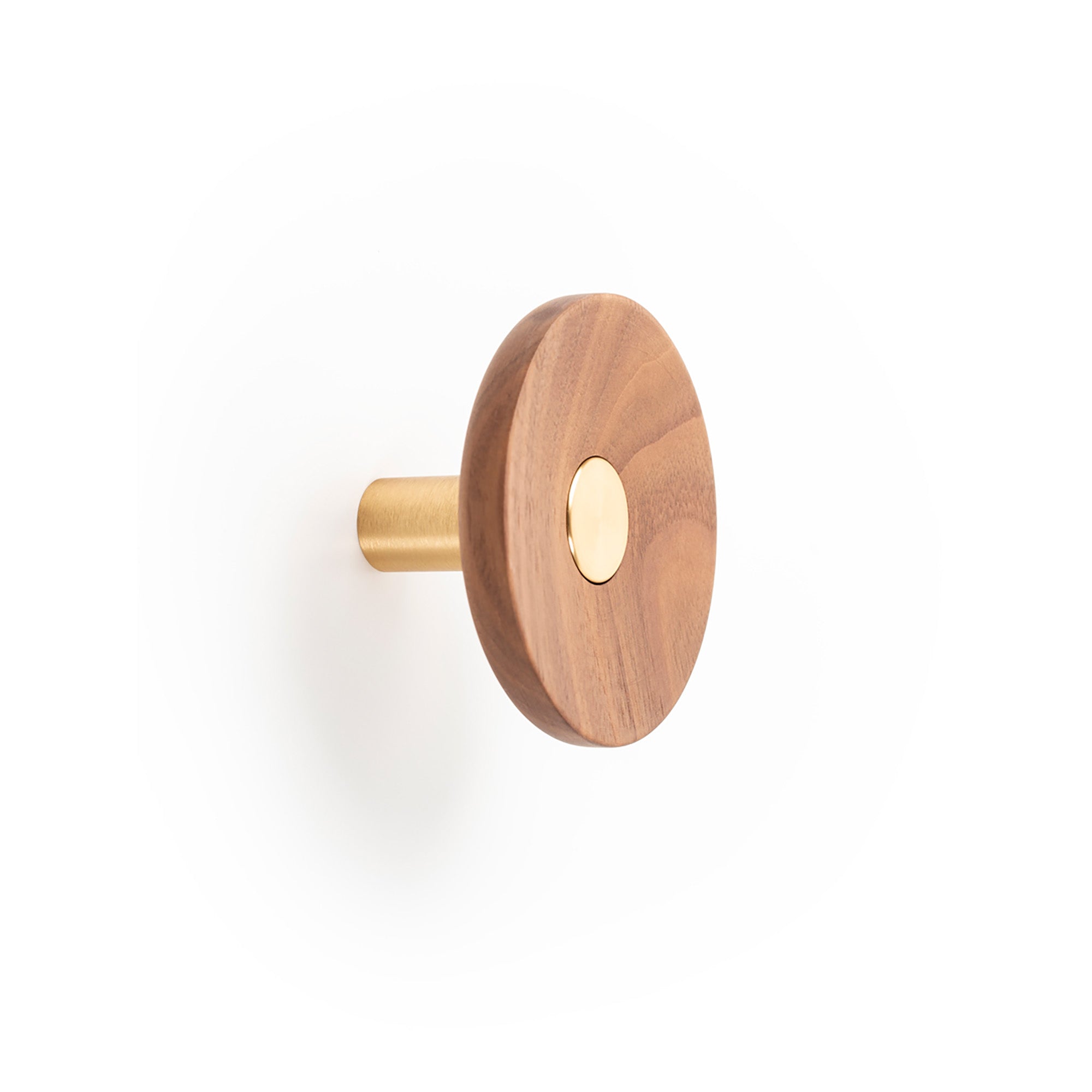Viefe ZOOT - D90mm Wall Hook Brushed dark brass + walnut