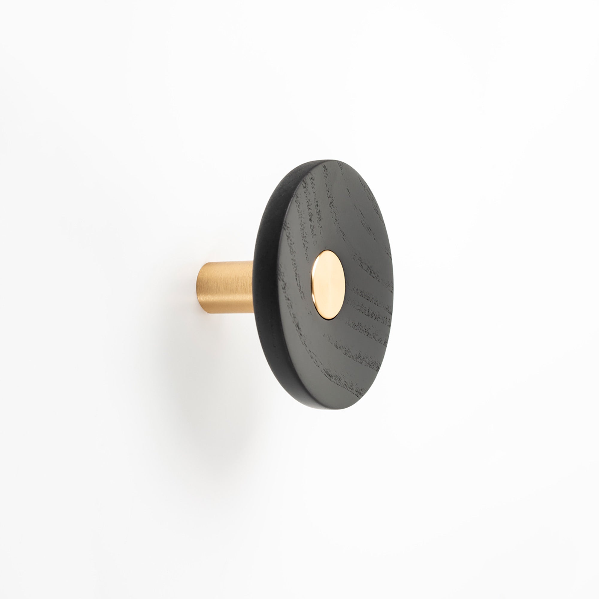 Viefe ZOOT - D90mm Wall Hook Brushed dark brass + ash matt black lacquered