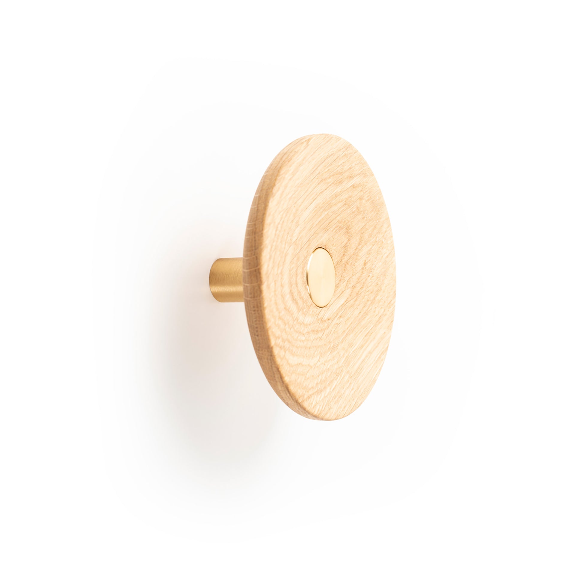 Viefe ZOOT - D120mm Wall Hook Brushed dark brass + oak