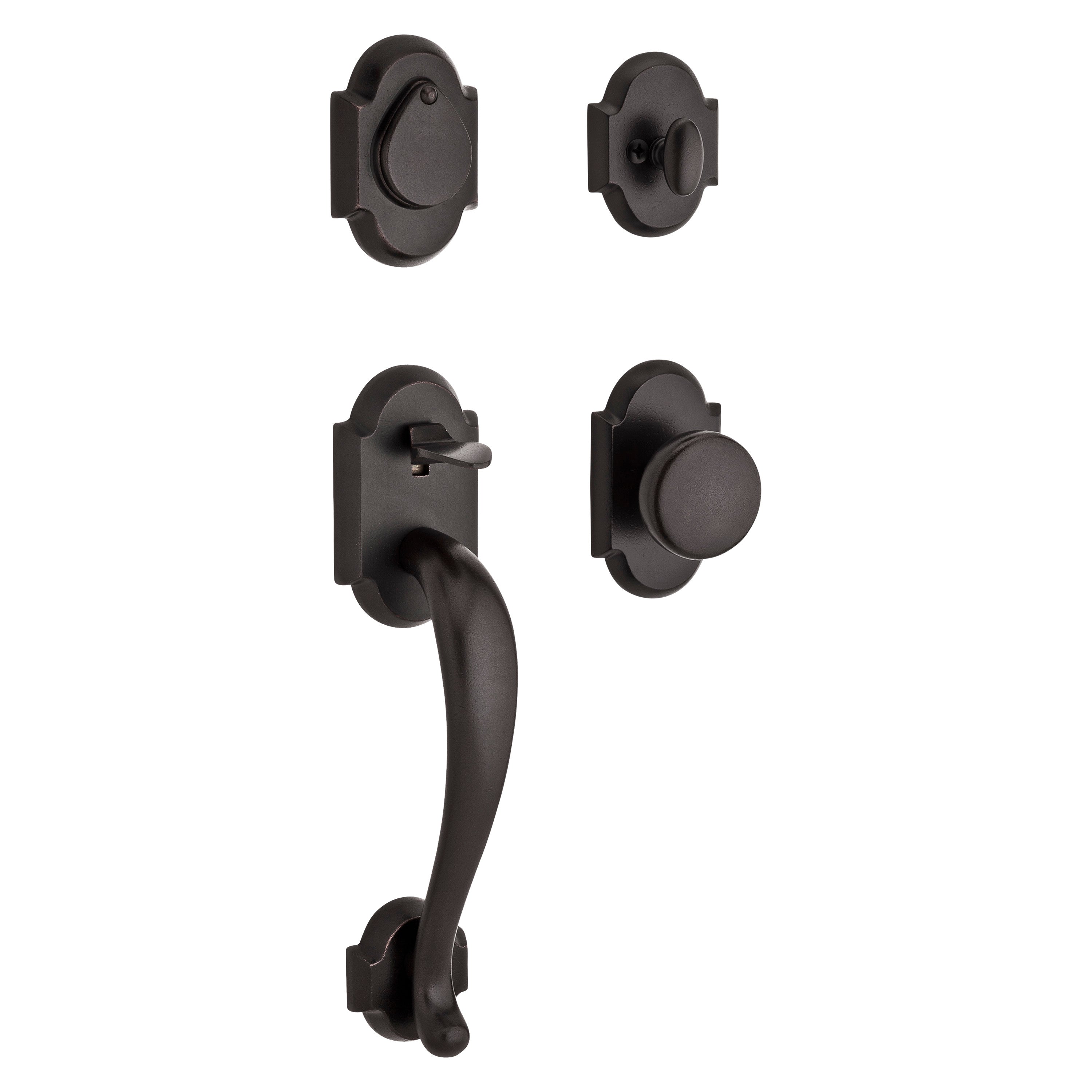 Baldwin Reserve Adirondack Single Cylinder Handleset With Rustic Knob