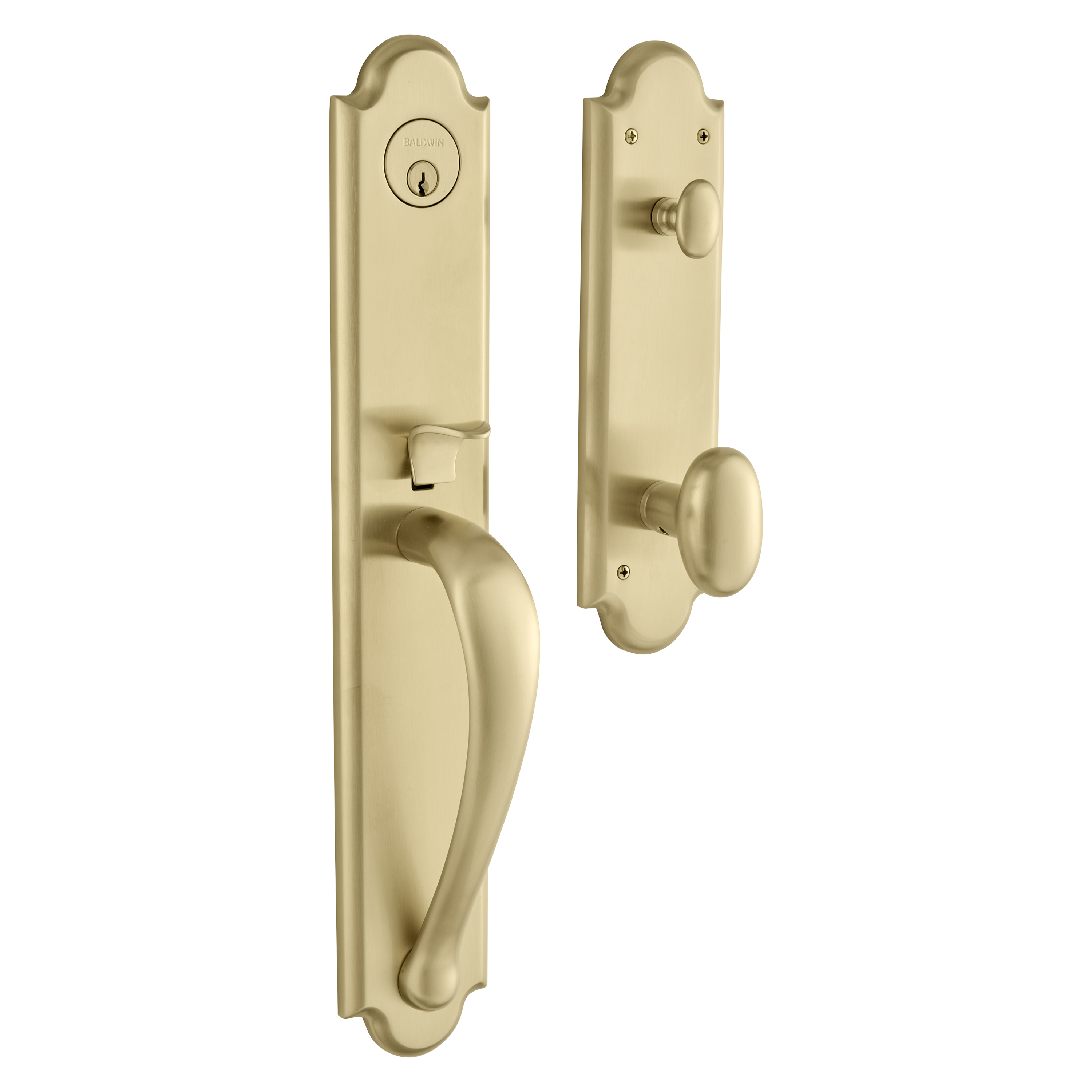 Baldwin Boulder Full Single Cylinder Handleset with 5024 Oval Knob