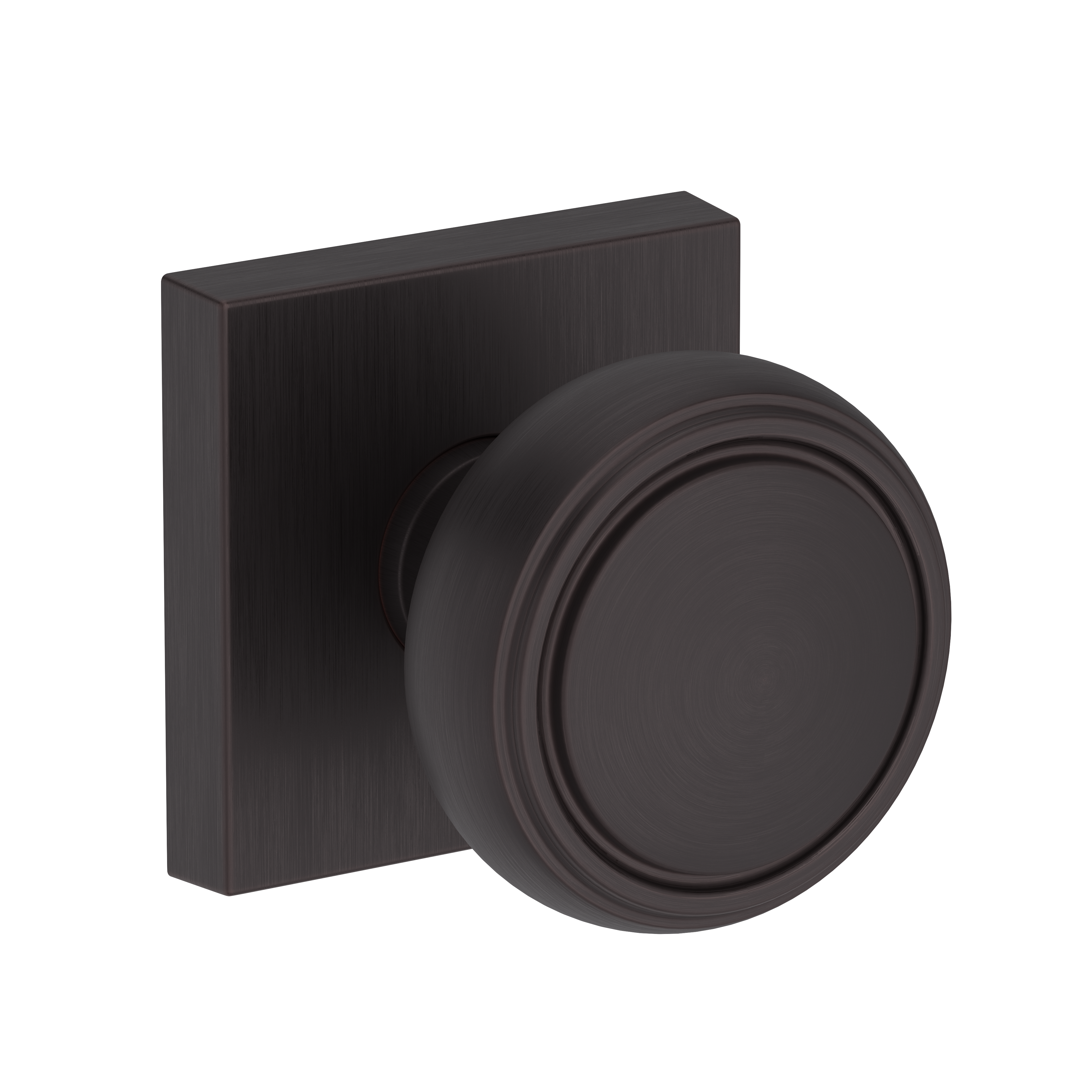 Baldwin Bremerton Knob Set with Contemporary Square Rose
