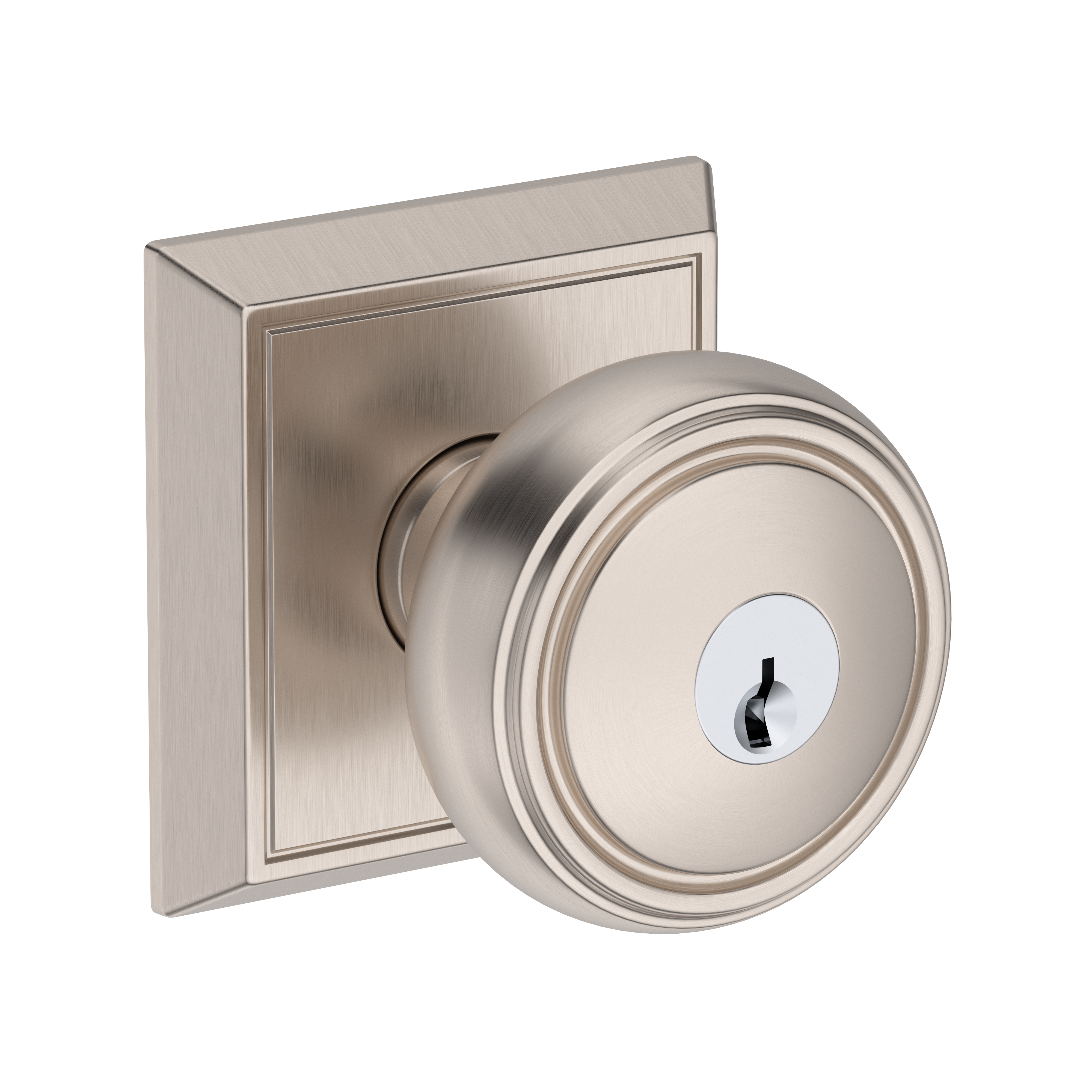 Baldwin Bremerton Knob Set with Chamfered Square Rose