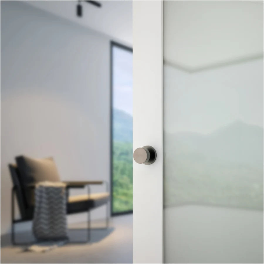 Baldwin 5055 Modern Round Knob Set with 5046 Rose