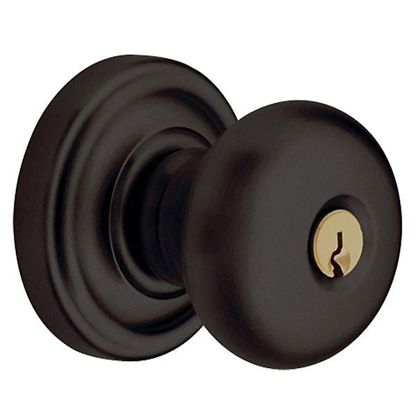 Baldwin Keyed Classic Knob Set with Classic Rose