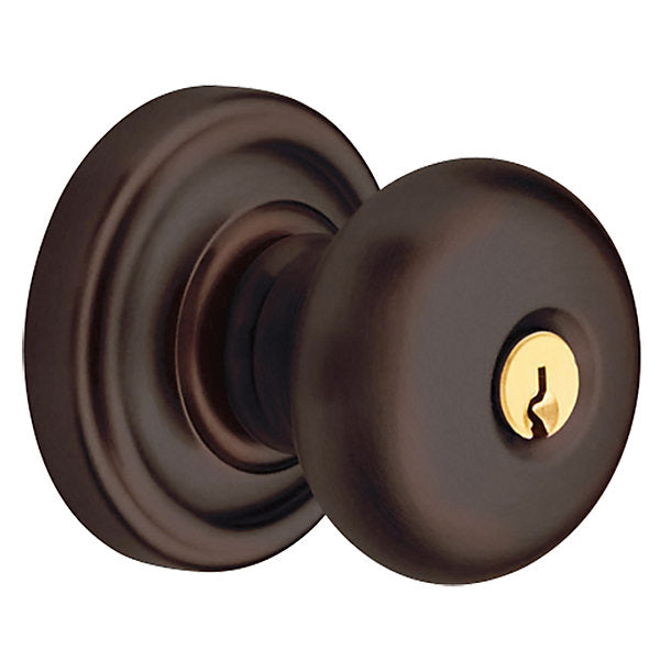 Baldwin Keyed Classic Knob Set with Classic Rose