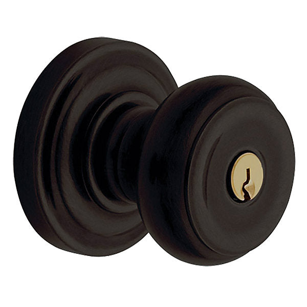Baldwin Keyed Colonial Knob Set with Classic Rose